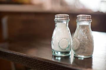 Glass salt and pepper shakers