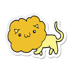 sticker of a cute cartoon lion