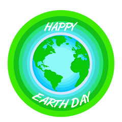 Earth day label with a planet. Vector illustration design