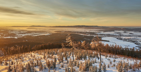 Panoramic view of winter landscape
