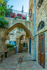 Narrow street in the old town of Jaffa, Tel Aviv, Israel