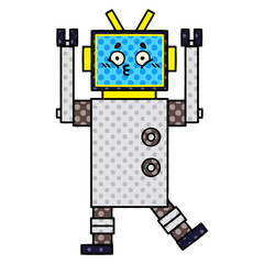 comic book style cartoon robot