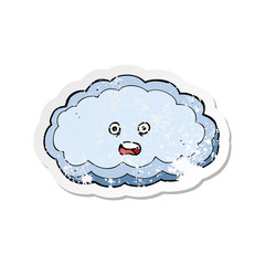 retro distressed sticker of a cartoon decorative cloud