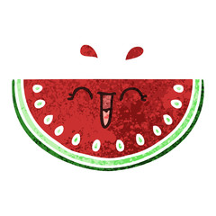 quirky retro illustration style cartoon watermelon