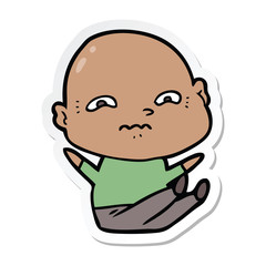 sticker of a cartoon nervous man