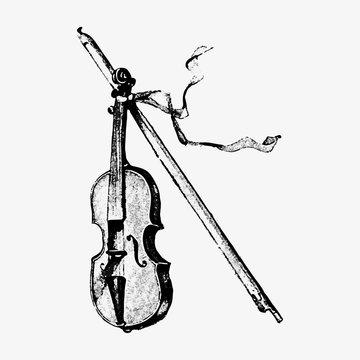 Violin vintage drawing