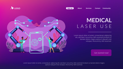 Laser technologies concept landing page.
