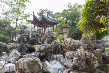 Group of stone in Chinese garden.