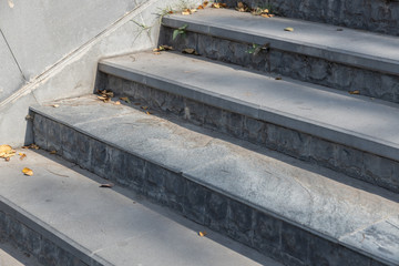 empty gray steps stair at park.