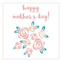 Mother’s Day greeting card. Bouquet of spring flowers, vector illustration.