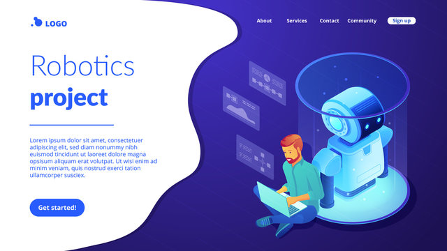 Robot software isometric3D landing page.