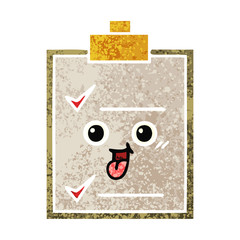 retro illustration style cartoon check list