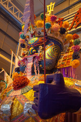 Obraz premium Bukit Mertajam, Penang, Malaysia - August 2018 - The 'Dai She Ye' paper effigy in Penang during the Hungry Ghost Festival