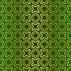 Abstract Geometric Vector Paper For Scrapbook. Seamless. Green gold luxury color