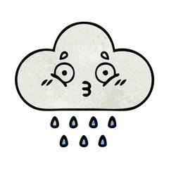 retro grunge texture cartoon rain cloud