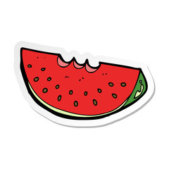 sticker of a cartoon watermelon slice