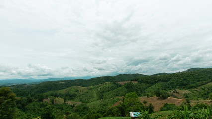 Beautiful mountain view have a nice cloud in northern Thailand