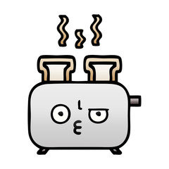 gradient shaded cartoon of a toaster