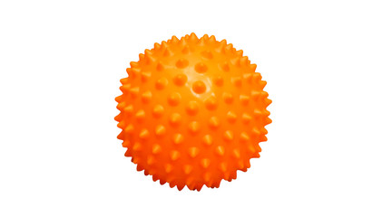 Orange massage ball for self-massage after exercise. Ball with spikes, relieves fatigue, restores...