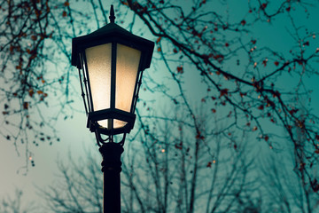  street lamp at sunset