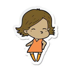 sticker of a cartoon woman