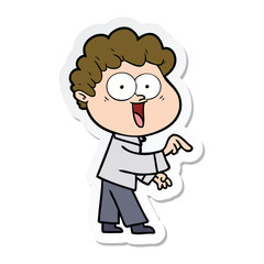 sticker of a cartoon happy man