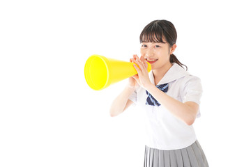 応援をする学生