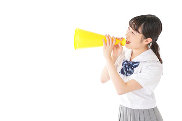 応援をする学生