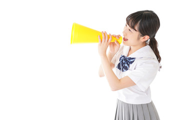 応援をする学生