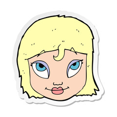 sticker of a cartoon woman smiling