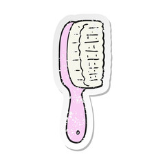retro distressed sticker of a cartoon brush