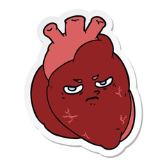 sticker of a cartoon heart