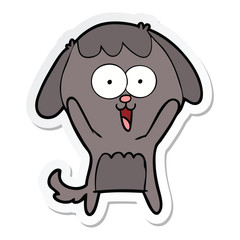 sticker of a cute cartoon dog