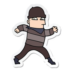 sticker of a cartoon thief