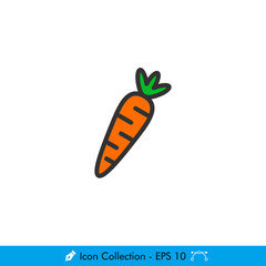 Carrot Icon / Vector - In Color Design