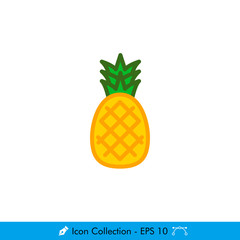 Pineapple Icon / Vector - In Color Design