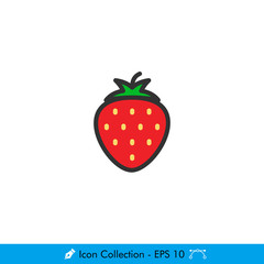 Strawberry Icon / Vector - In Color Design