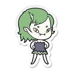 sticker of a vampire girl in dress