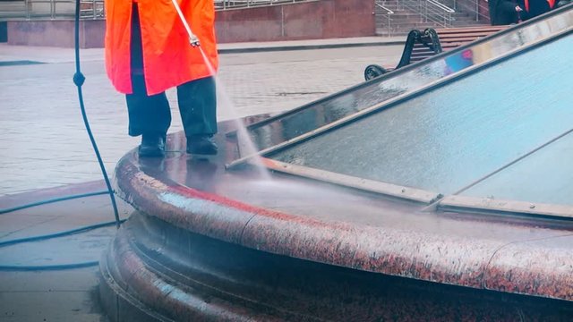 the washerman will clean the station square