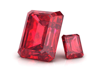 Beautiful gems on a white background , 3D illustration.