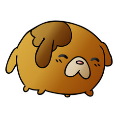 gradient cartoon of cute kawaii dog