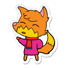 sticker of a cartoon fox
