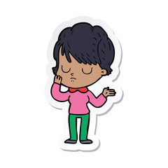 sticker of a cartoon woman