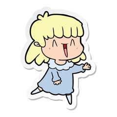 sticker of a cartoon woman