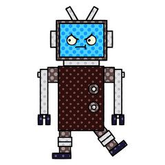 comic book style cartoon robot