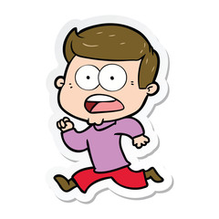 sticker of a cartoon shocked man