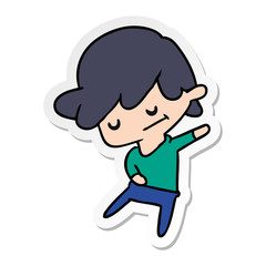 sticker cartoon of a kawaii cute boy