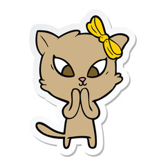 sticker of a cartoon cat