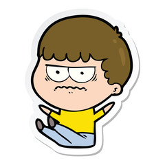 Obraz premium sticker of a cartoon annoyed man