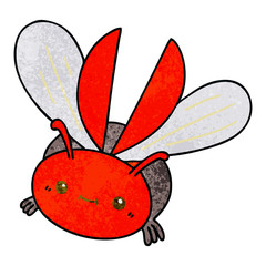 quirky hand drawn cartoon flying beetle